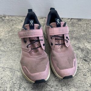 On Lace-Up Low Top Cloud Play Pink Mesh Sneaker Running Shoes Kids Size K3